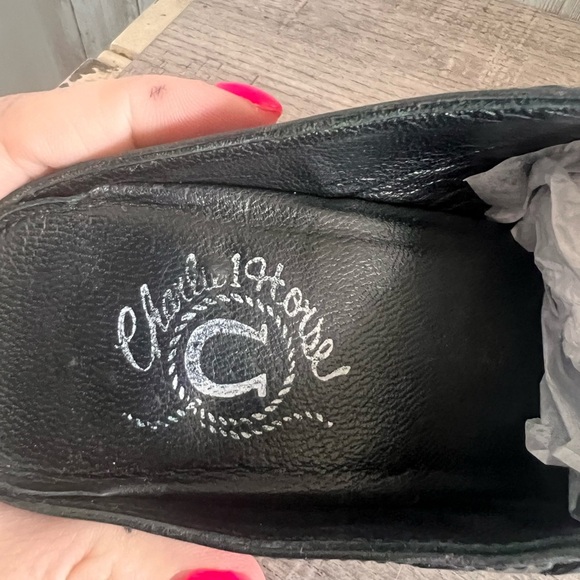 Lucchese Charlie Horse Vintage Embossed Leather Western Mules Womens Size 7 - Picture 9 of 9